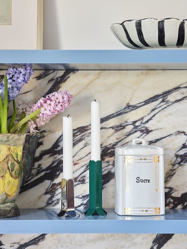 Portavelas de efecto espejo Arcs S, para vela clásica