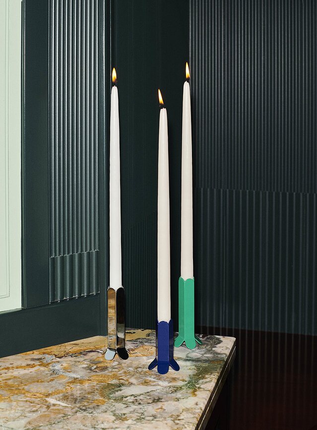 Portavelas de efecto espejo Arcs S, para vela clásica