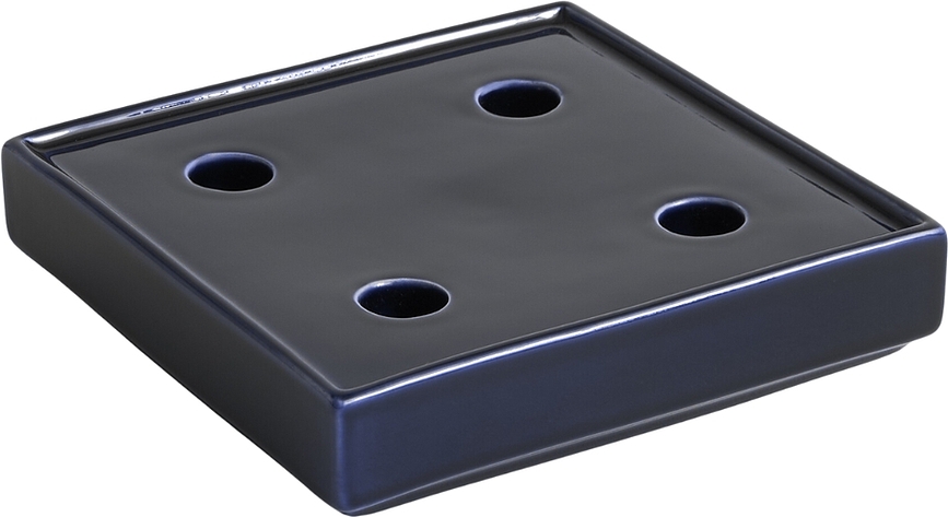 Portavelas para vela clásica Mattone, talla L, azul oscuro