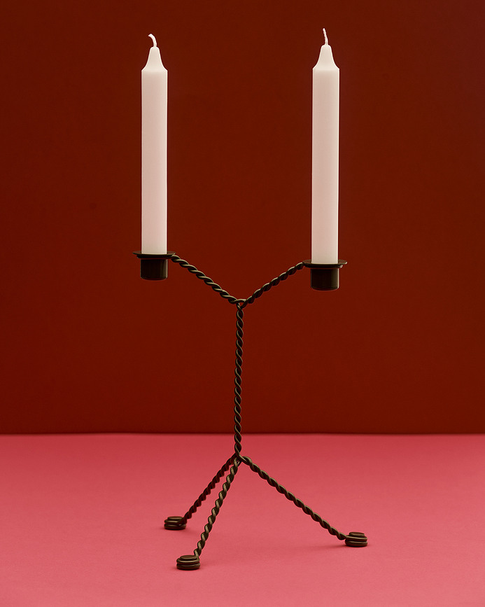 Candelabro Wire para vela clásica, efecto espejo