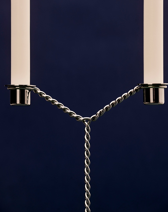 Candelabro Wire para vela clásica, efecto espejo