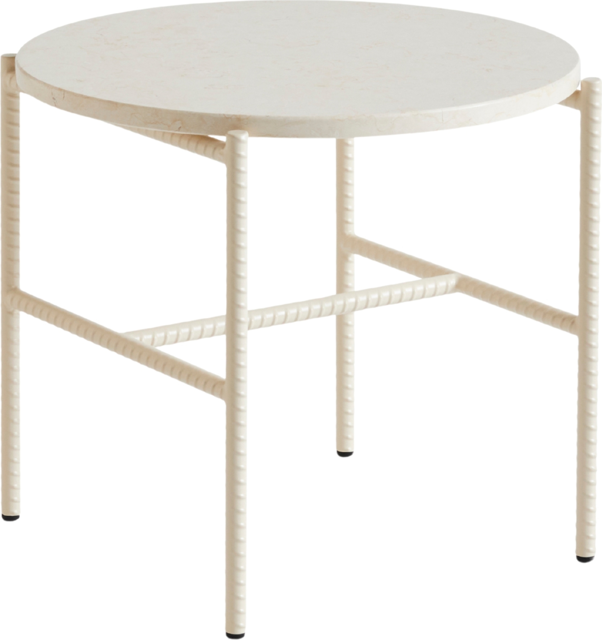 Rebar Beistelltisch rund, 45 x 40,5 cm, beiger Marmor