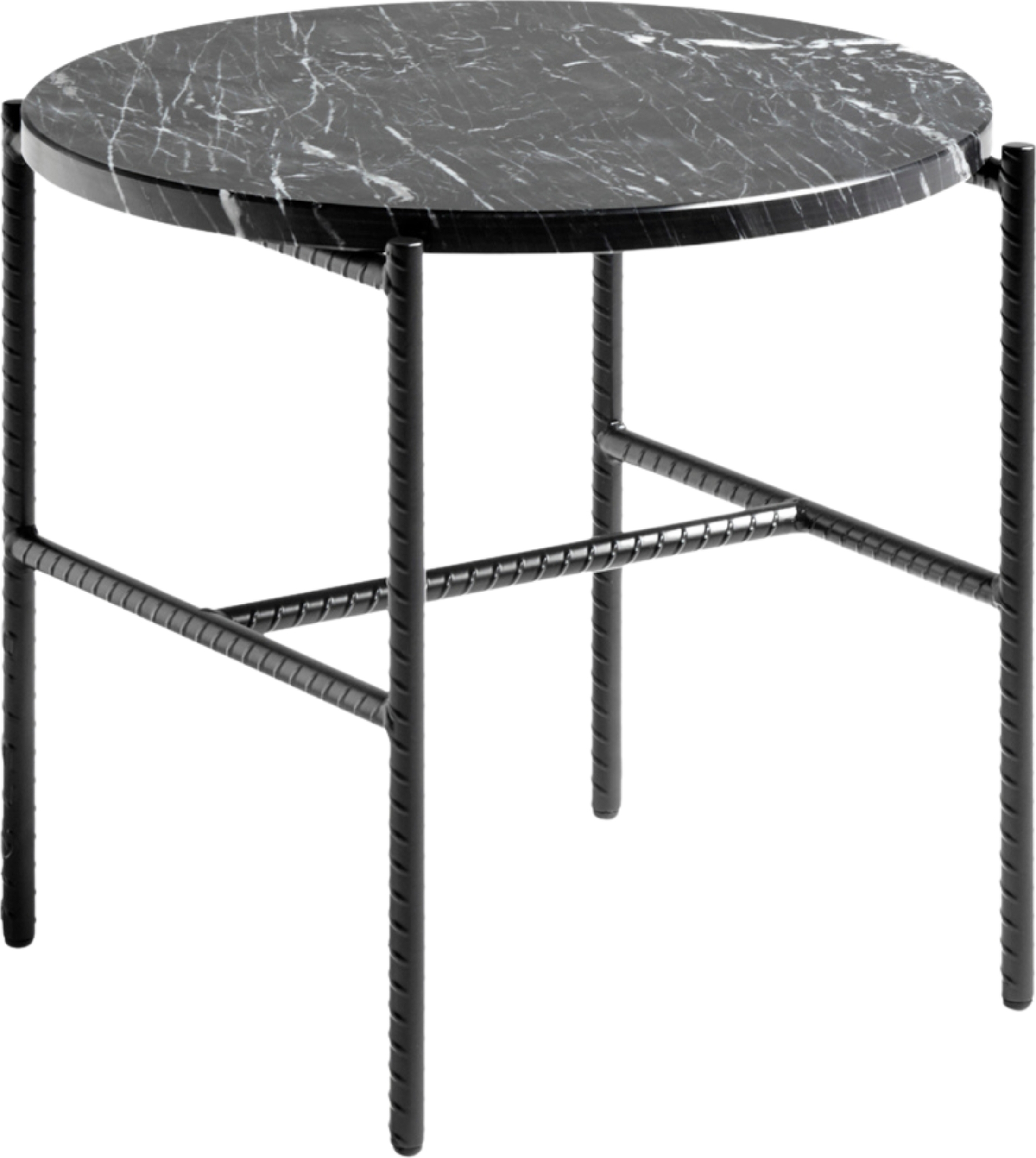 Rebar Beistelltisch rund, 45 x 40,5 cm, schwarzer Marmor