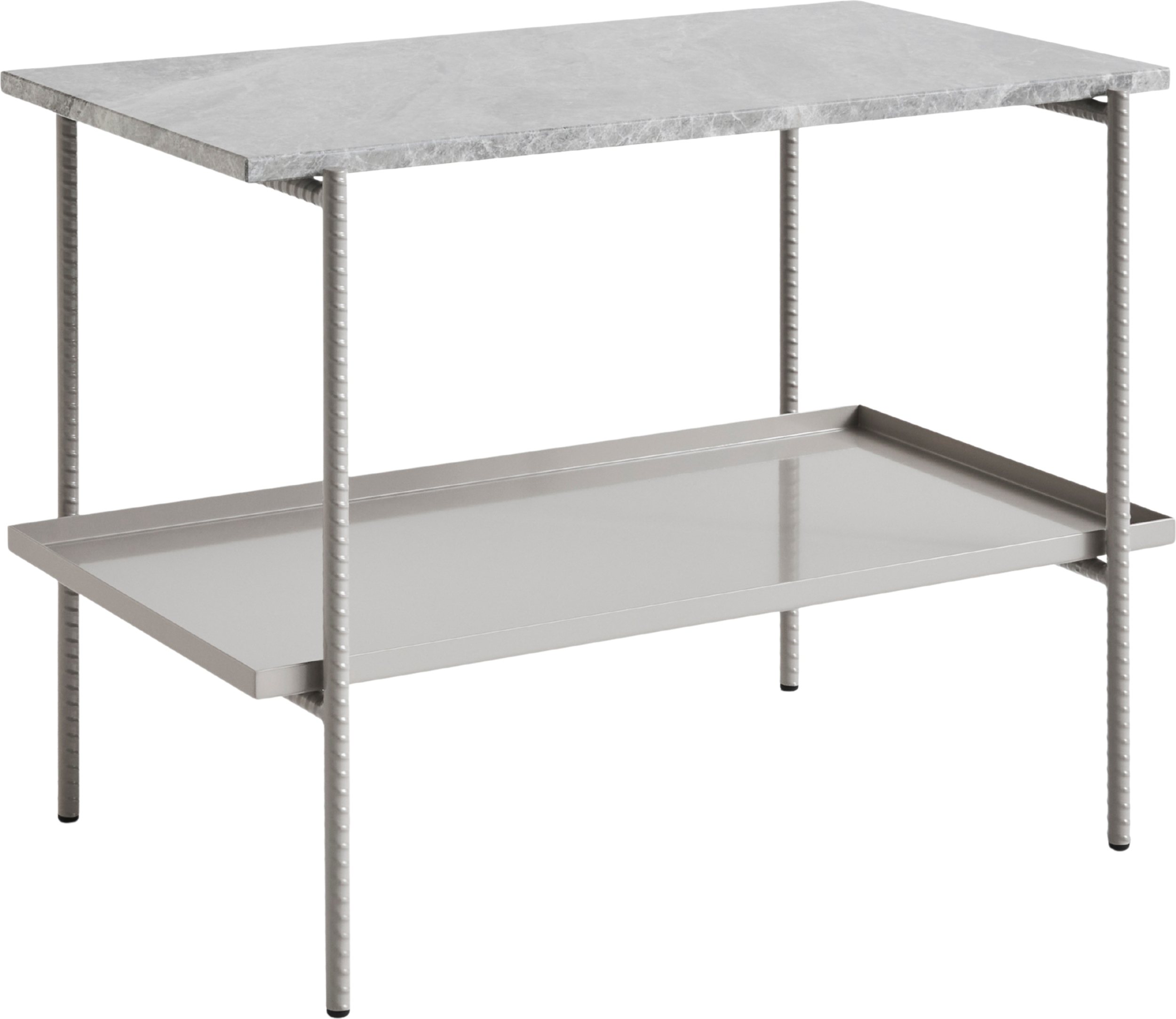 Rebar Beistelltisch zweistufig 75 x 44 x 55 cm, grauer Marmor