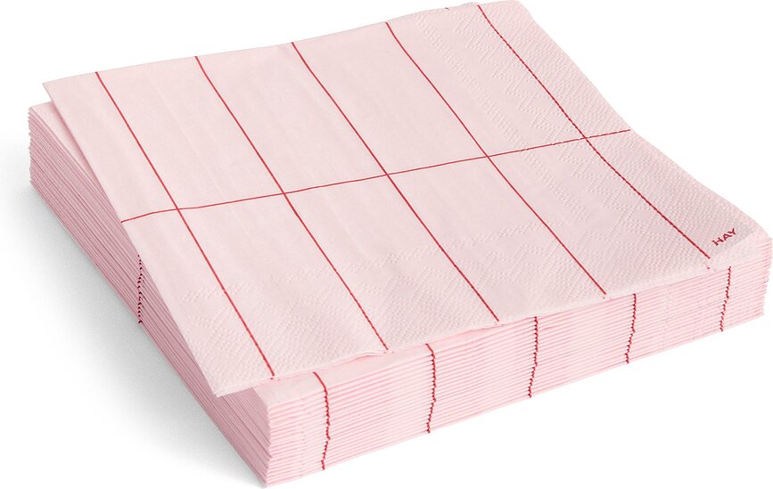 Servilletas Hay Pattern, 33 x 33 cm, cuadros rosa claro, 20 unidades