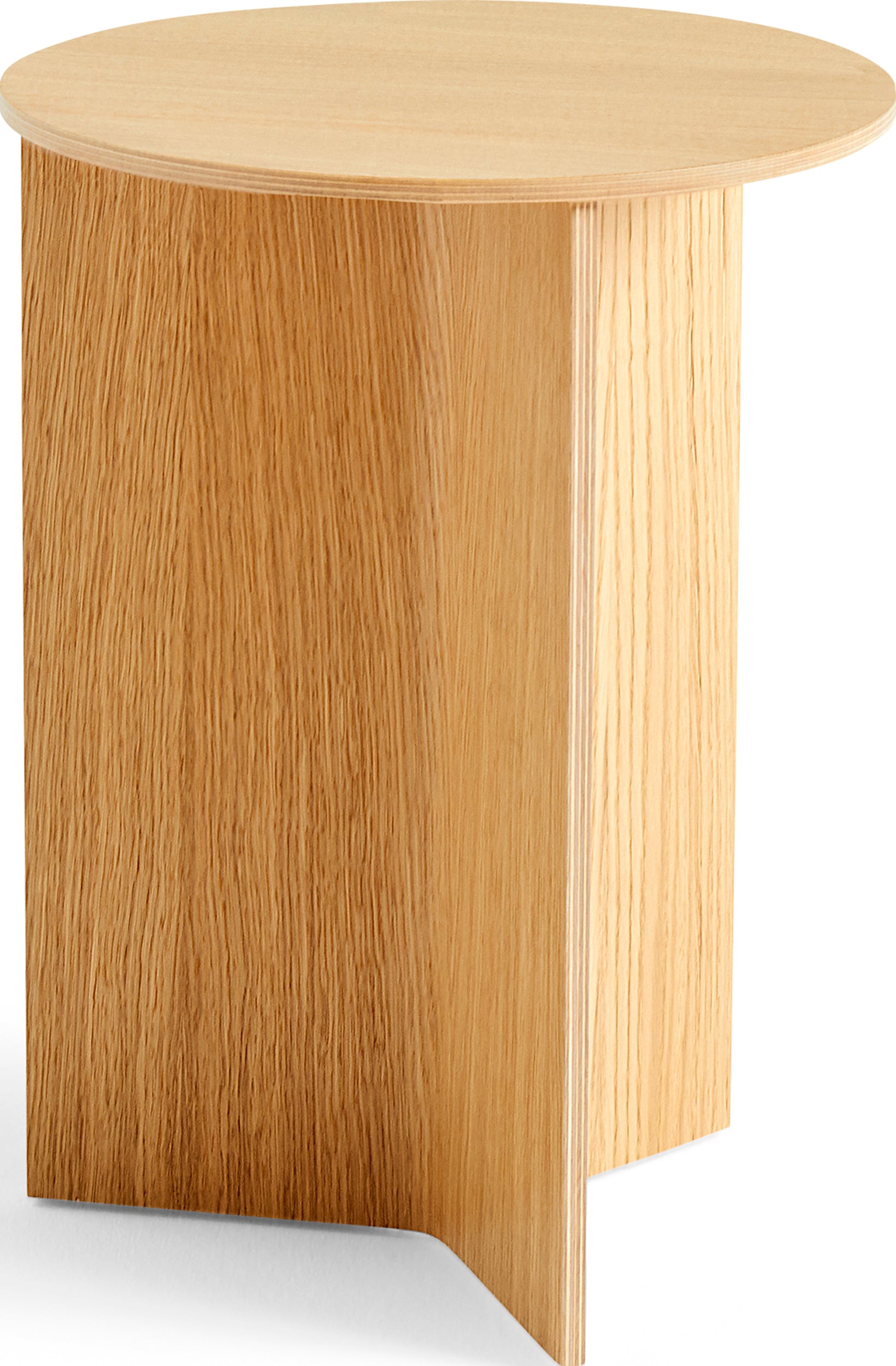 Slit Beistelltisch 35 cm rund helle Eiche aus Holz