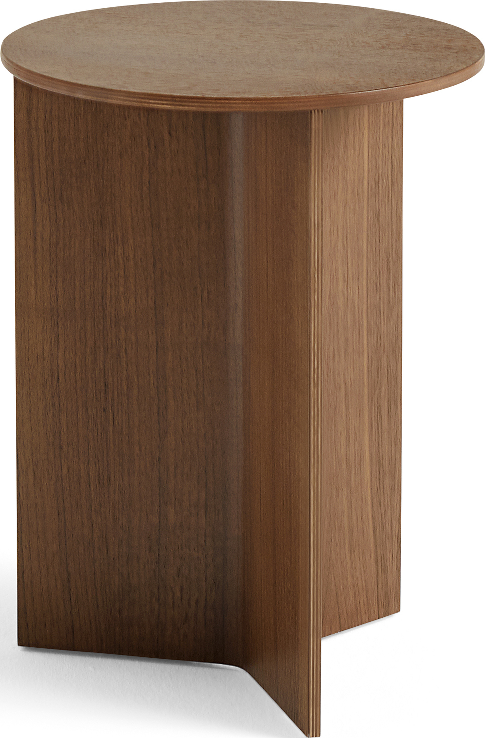 Slit Beistelltisch 35 cm rund Nussholz aus Holz