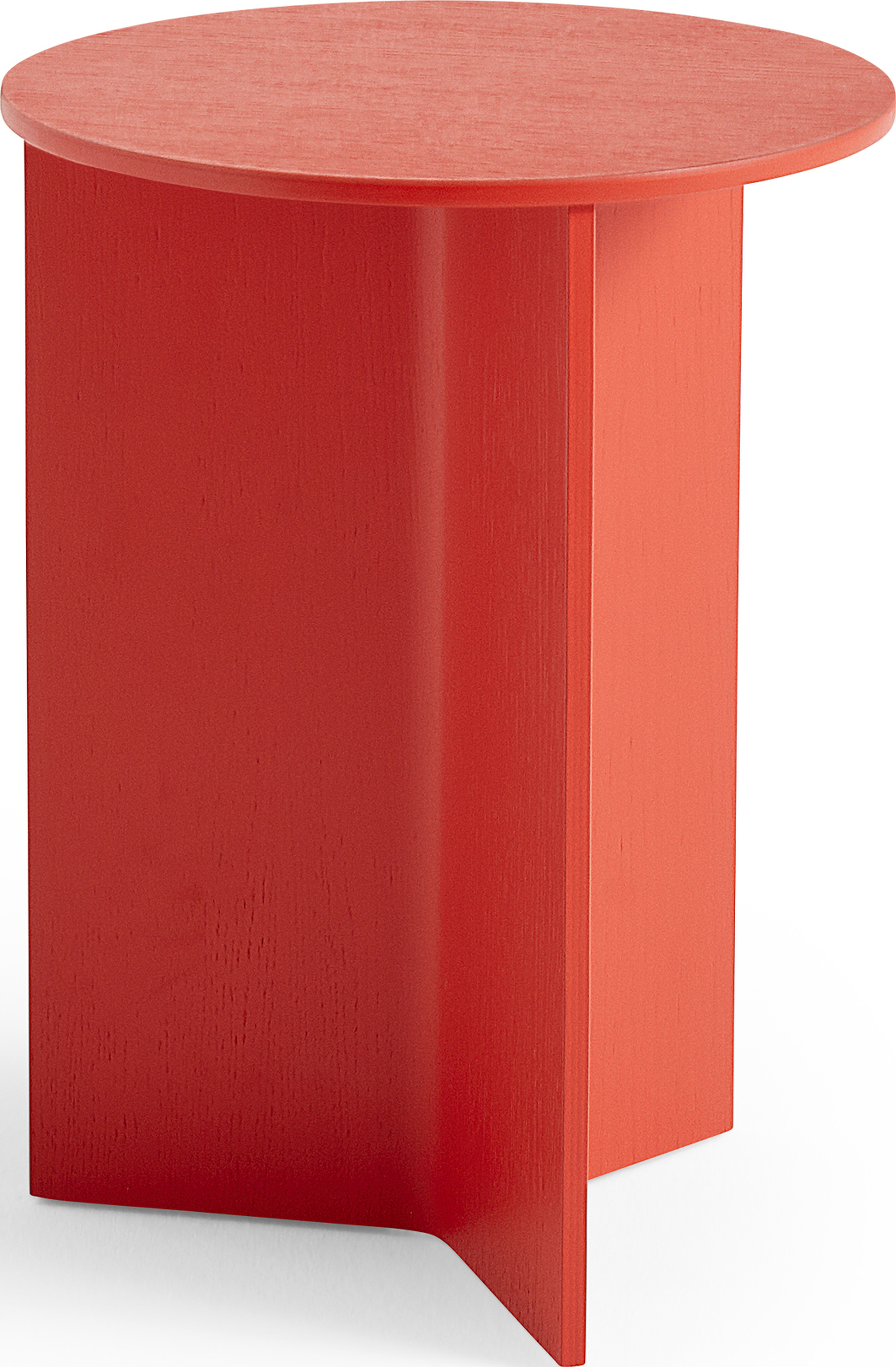 Slit Beistelltisch 35 cm rund rot aus Holz