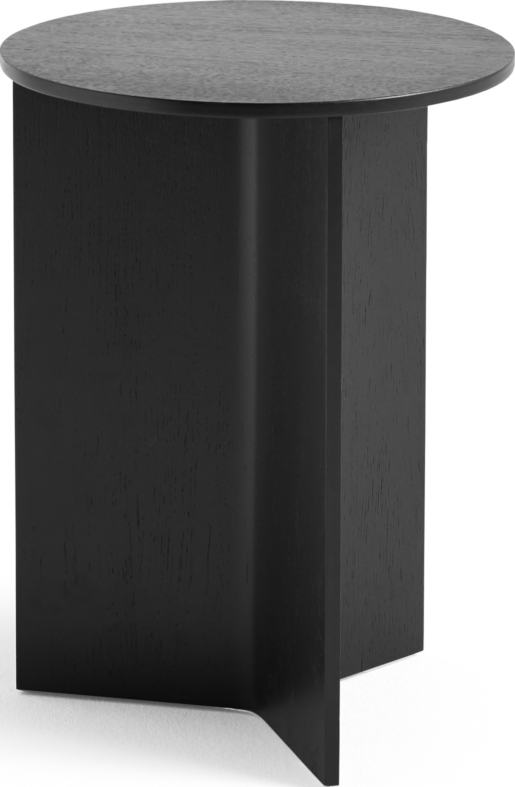 Slit Beistelltisch 35 cm rund schwarz aus Holz