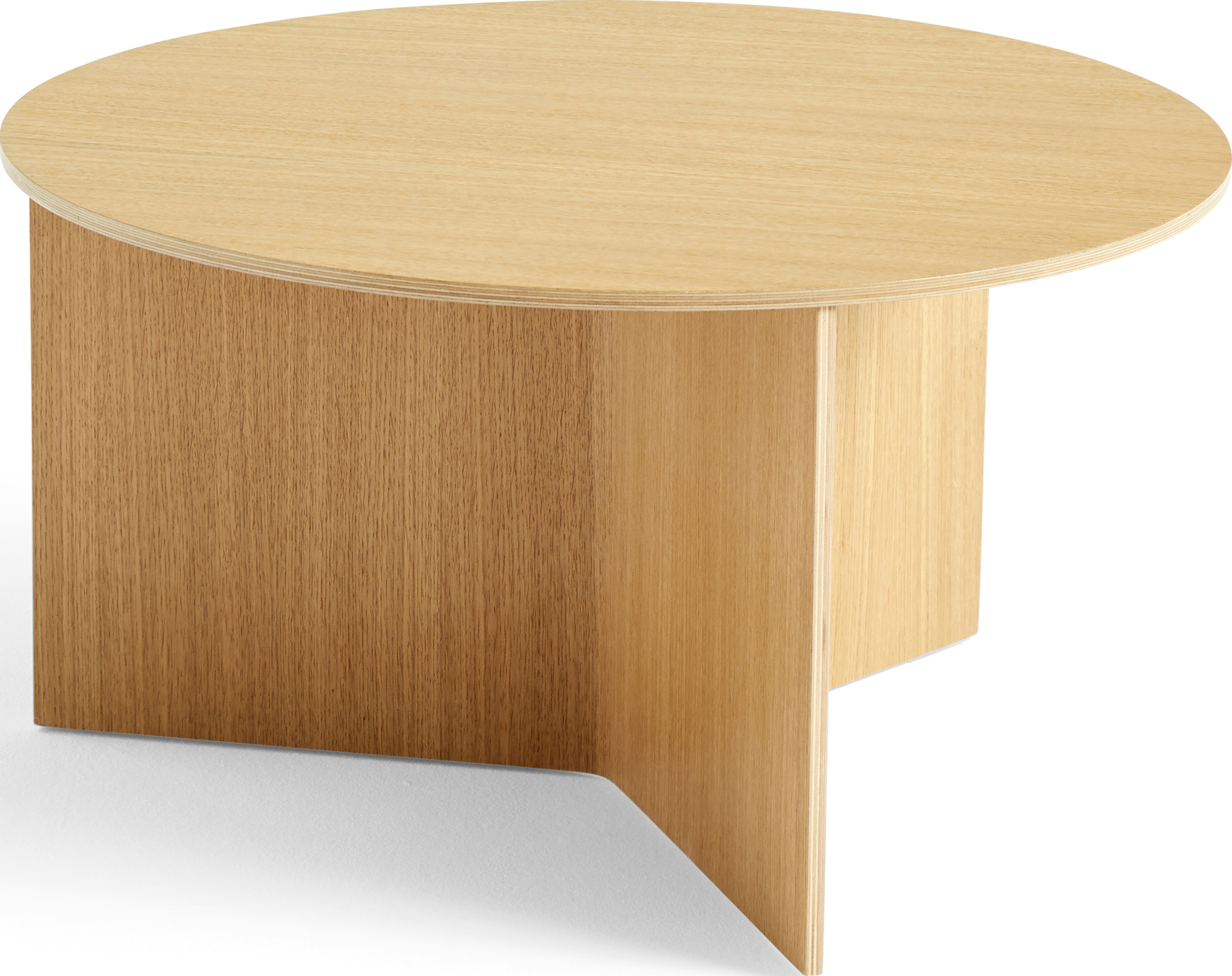 Slit Kaffeetisch 65 cm rund helle Eiche aus Holz