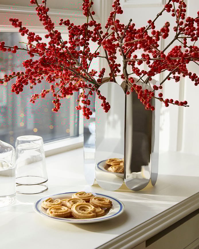 Sobremesa Assiettes à dessert 18,5 cm, blanches et rouges, Lot de 2