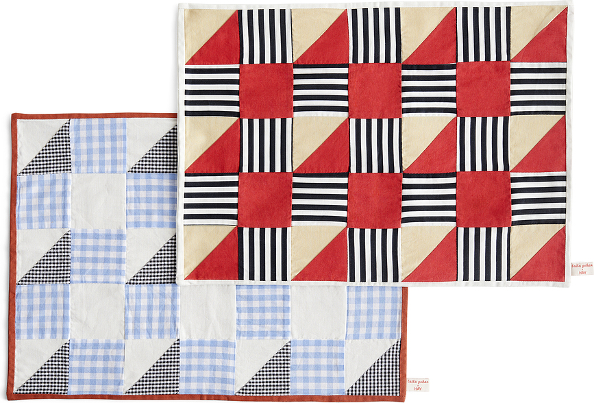 Sobremesa Check Set de Table, bleu