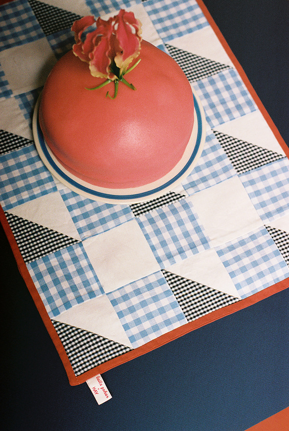 Sobremesa Check Set de Table, bleu