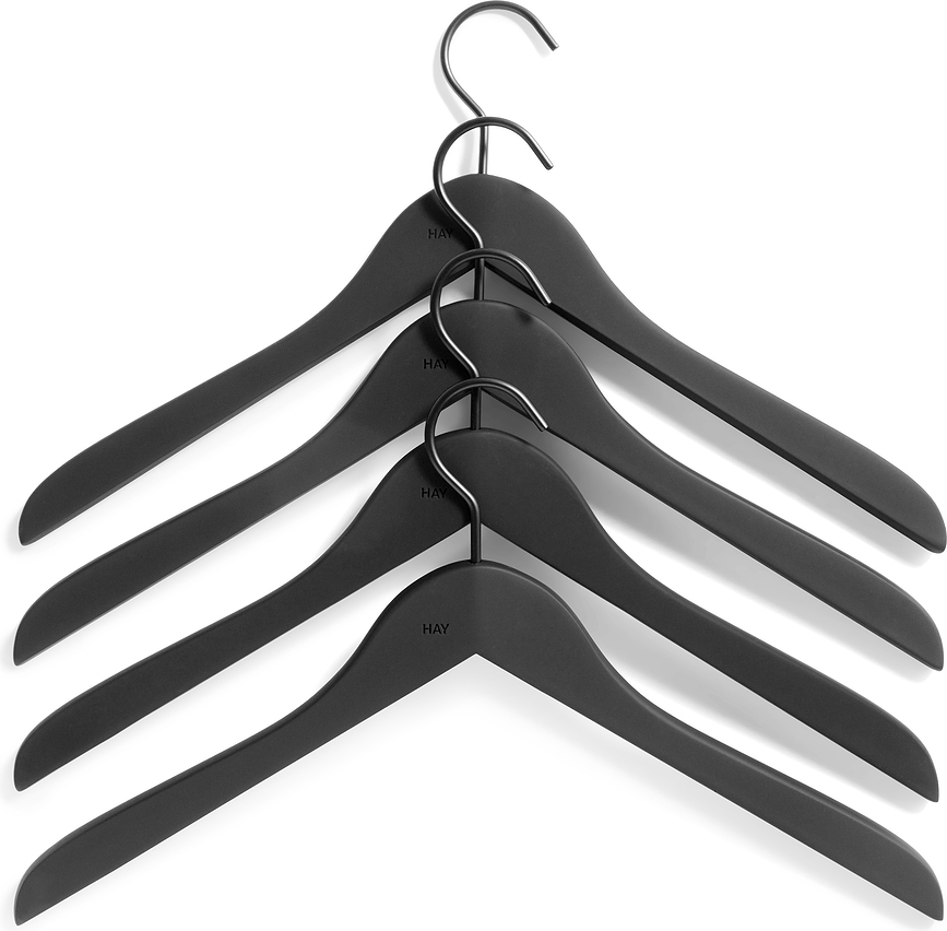 Soft Coat Slim Clothes hangers black 4 pcs