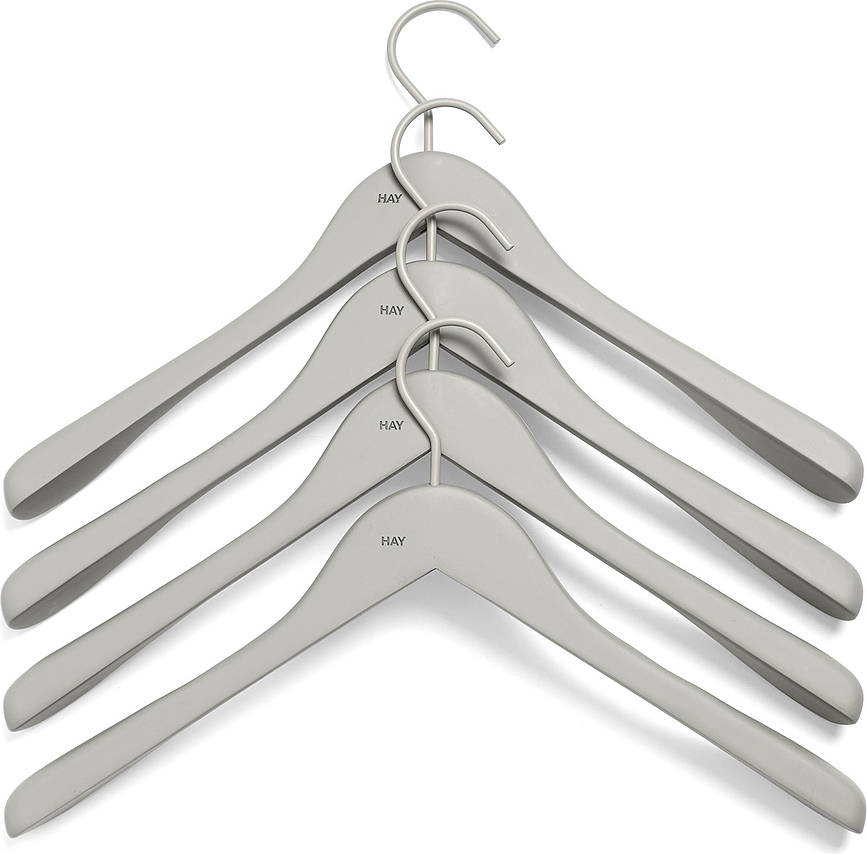 Soft Coat Wide Cintres, noirs, Lot de 4