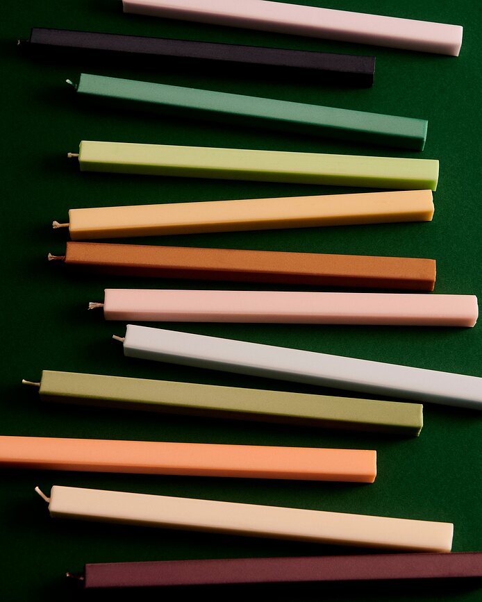 Square Bougies, couleur pastel, Lot de 4