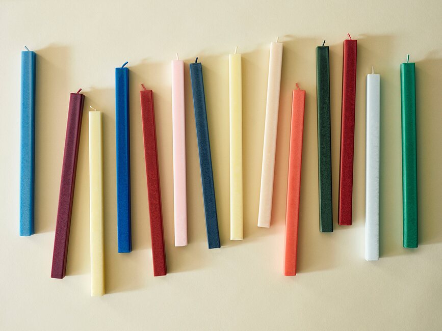 Square Bougies, couleur pastel, Lot de 4