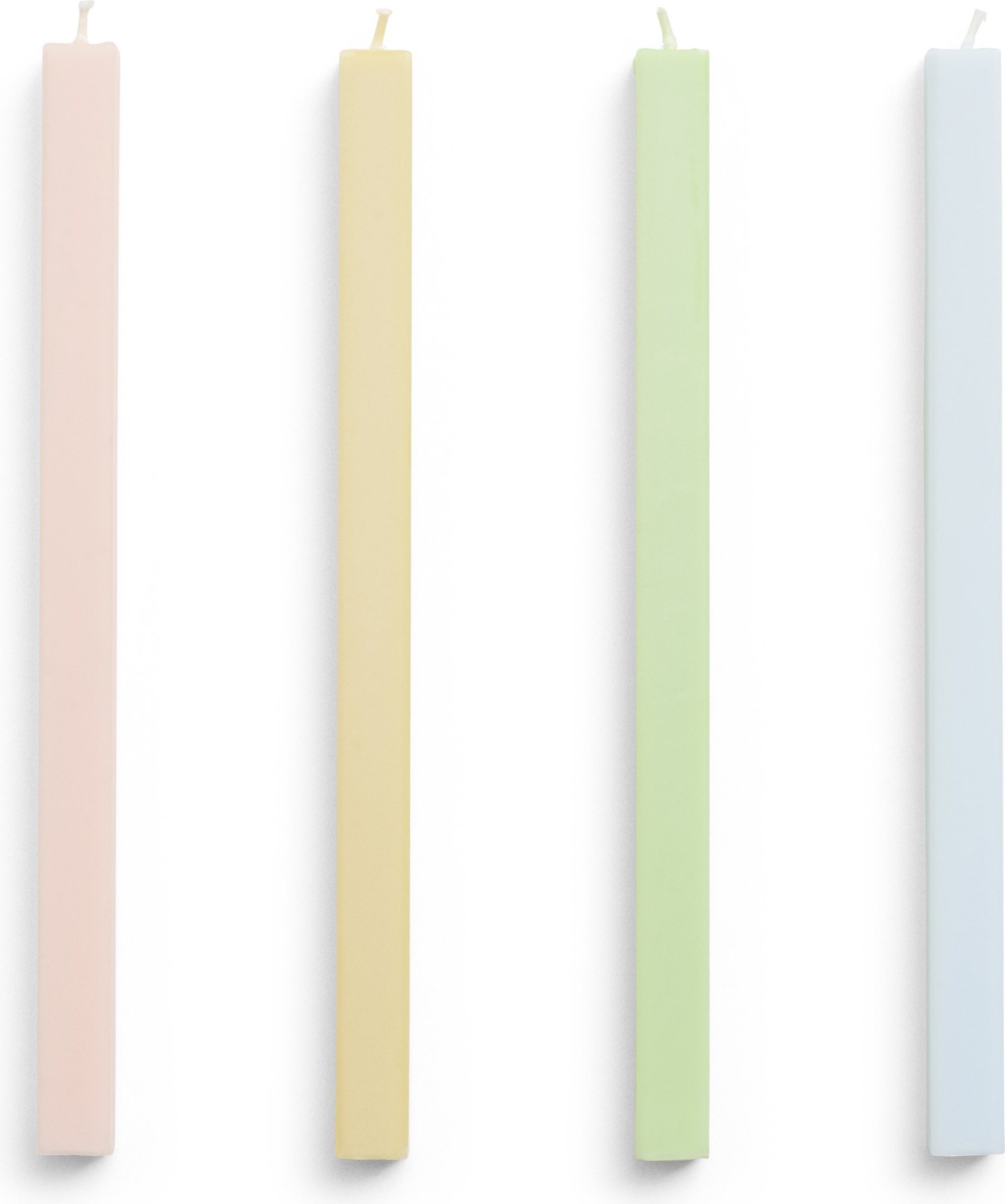 Square Kerzen Pastell-Regenbogen, 4 St.