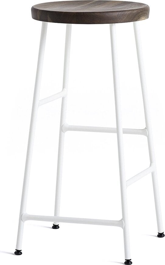 Stołek barowy Cornet 65 cm ciemny dąb na białych nogach