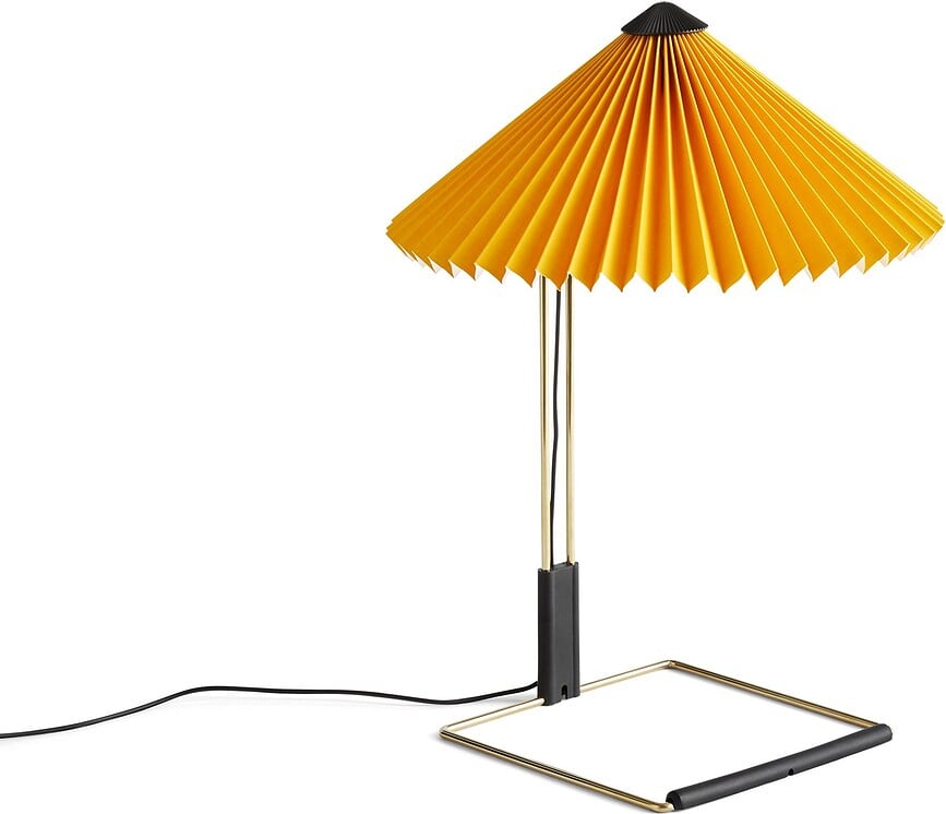 Stolná lampa Matin leštená mosadz 30 cm žltá