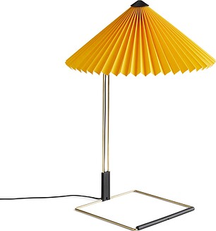 Stolná lampa Matin leštená mosadz 38 cm žltá