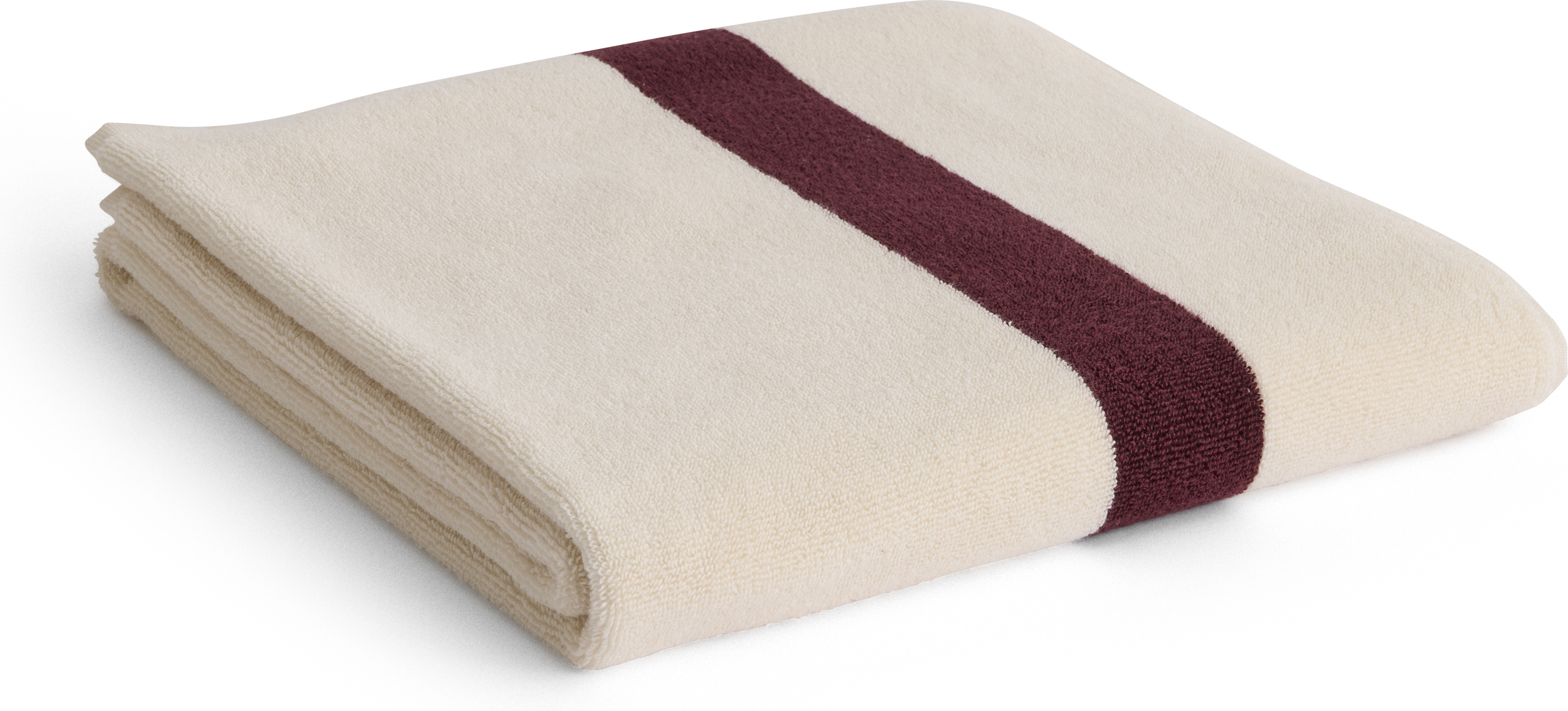 Stripe Badetuch gestreift 70 x 140 cm, beige-burgunderrot
