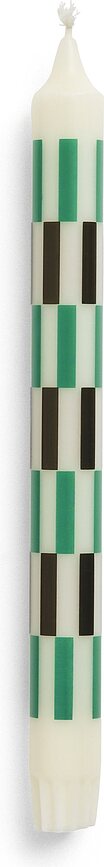 Svíčka Hay Pattern, šachovnicový vzor, bílo-zeleno-černá