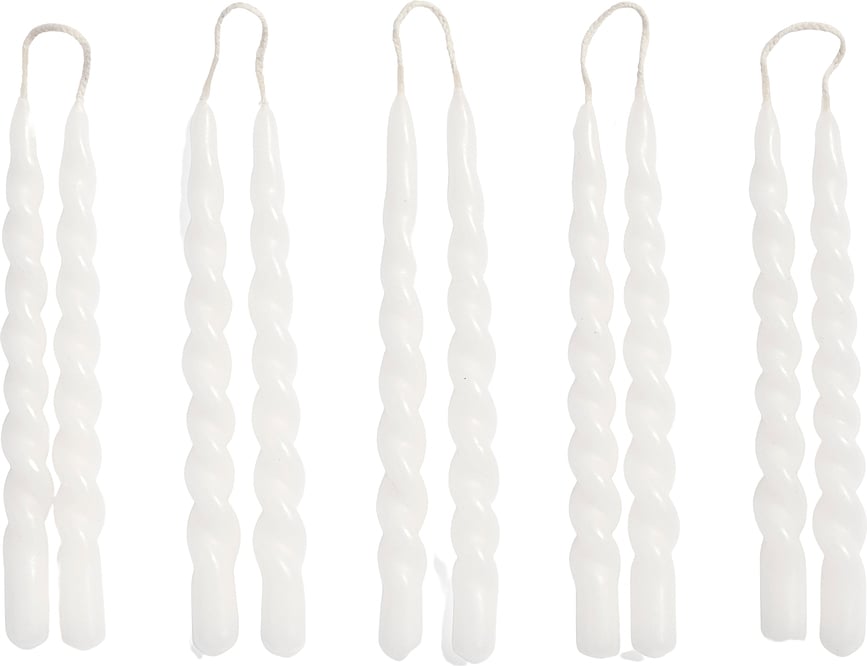 Świece Mini Swirl białe 10 szt.