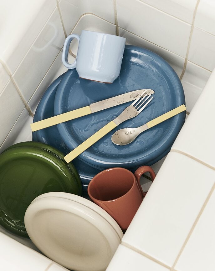 Tazas Barro, azul claro, 2 unidades