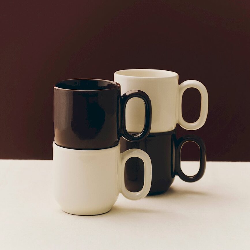 Tazas Barro, rosas, 2 unidades