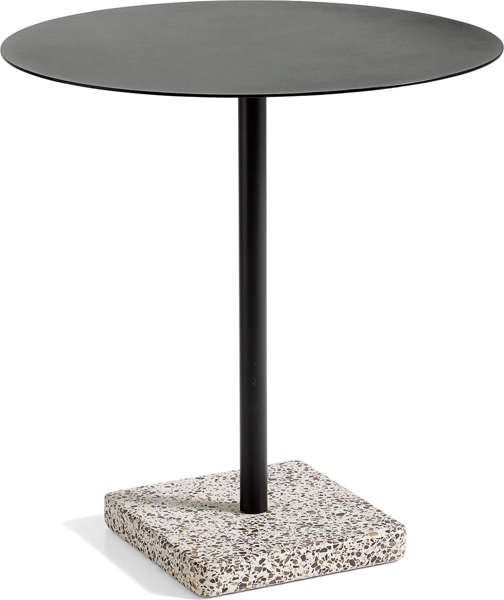 Terrazzo Gartentisch rund anthrazitfarbig