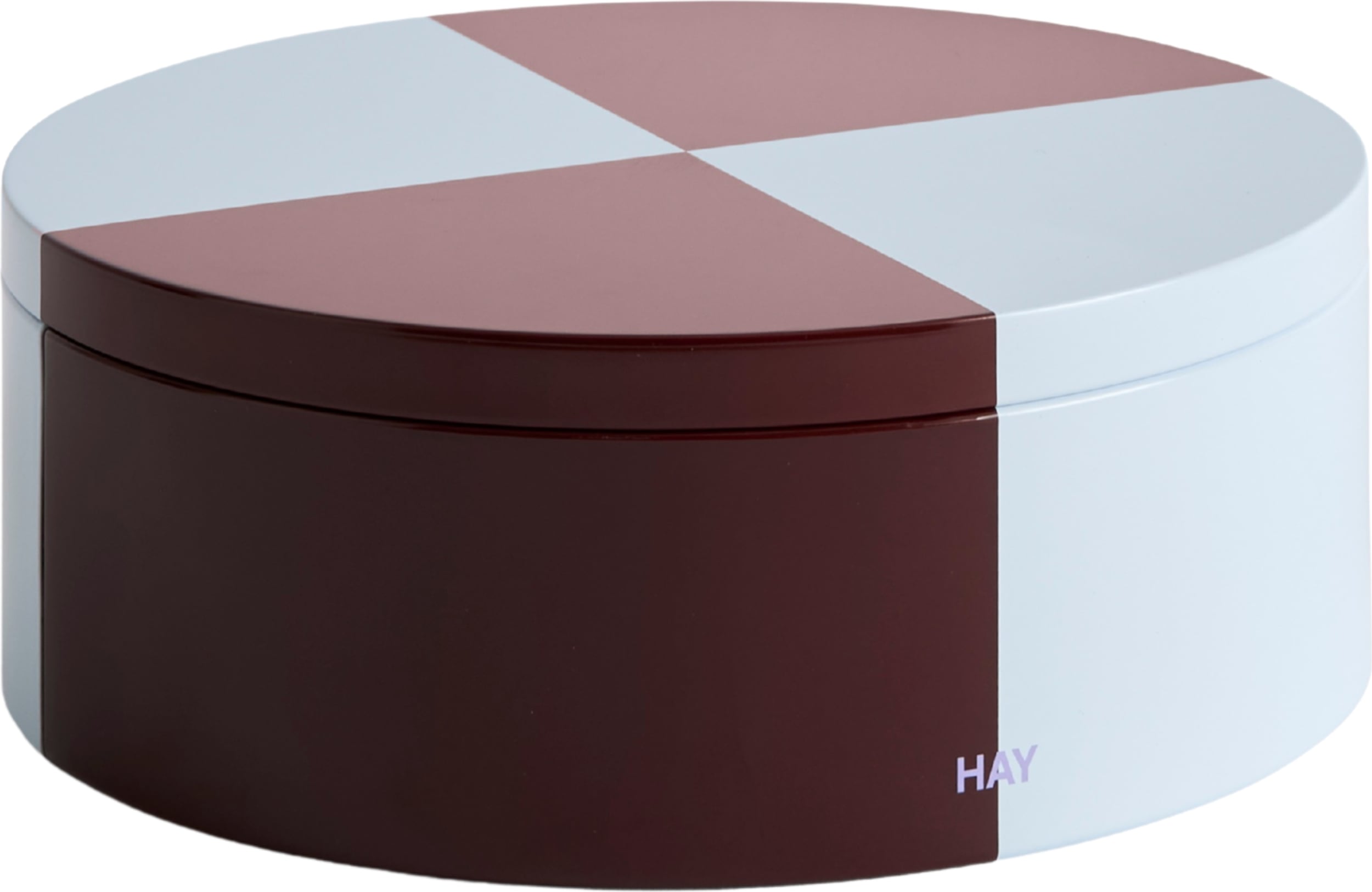 Tin Aufbewahrungsdose rund, blau-bordeaux