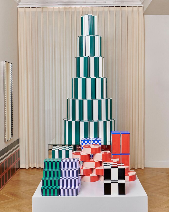 Tin Kutija za pohranu okrugla plavo-bordo