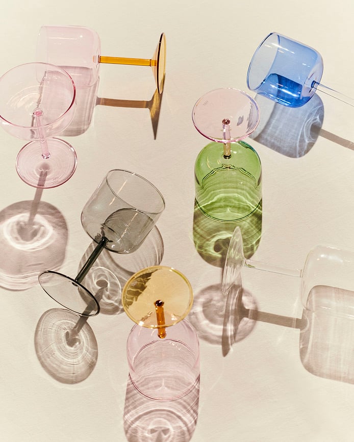 Tint Čaše za vino ružičasto-žute 2 kom.