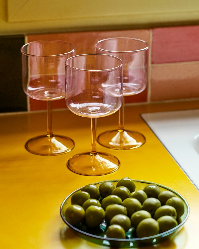 Tint Čaše za vino ružičasto-žute 2 kom.