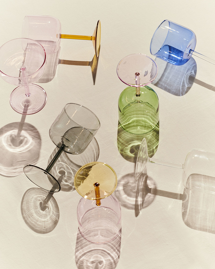 Tint Wine Glass Ποτήρια Κρασιού, ροζ-κίτρινα, 2 τμχ