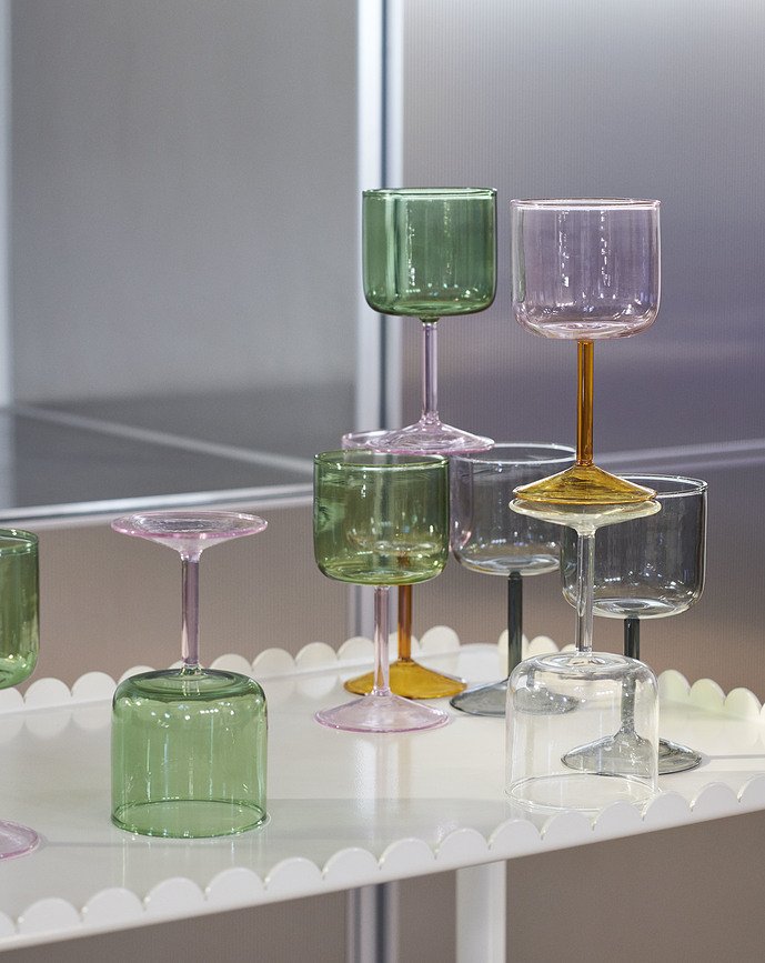 Tint Wine Glass Ποτήρια Κρασιού, ροζ-κίτρινα, 2 τμχ