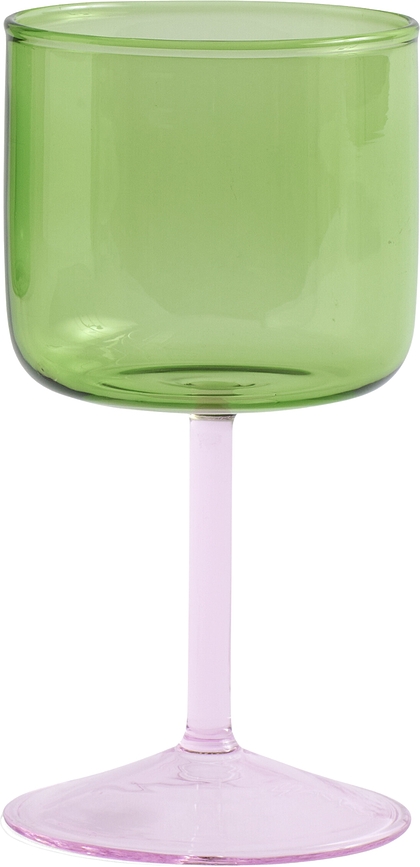 Tint Wine Glass Verres à Vin, vert et rose, Lot de 2