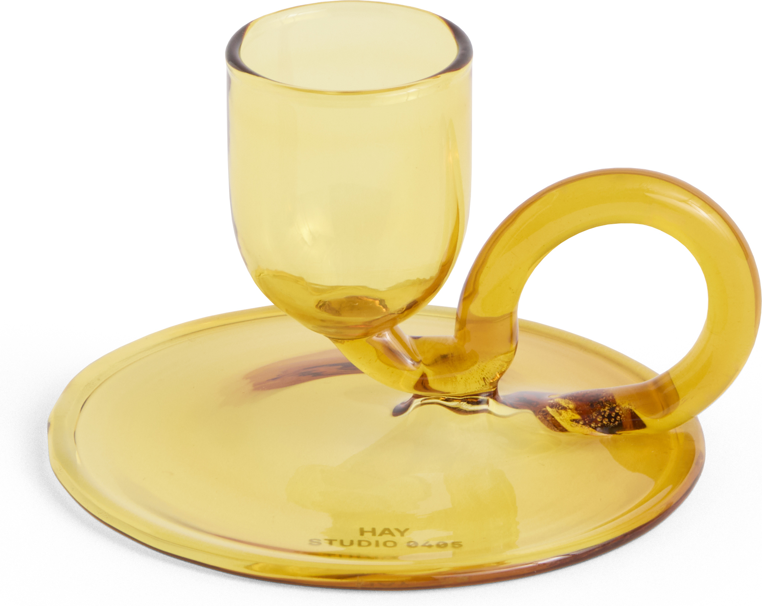 Tiny Curved Klassischer Kerzenhalter gelb