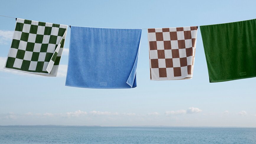 Toalla Check, 70 x 136 cm, color café