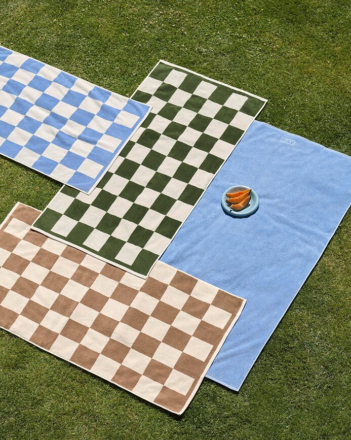 Toalla Check, 70 x 136 cm, color café