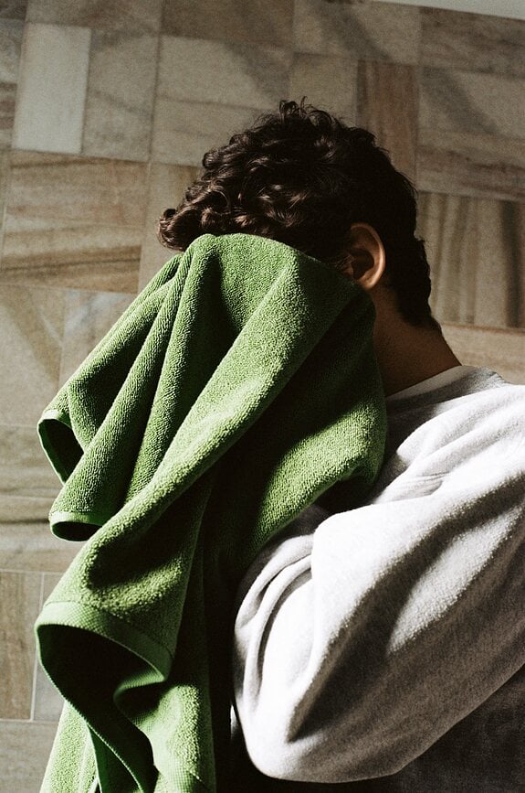 Toalla orgánica Mono, 70 x 140 cm, celeste