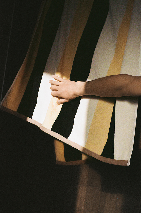 Sábana de Baño Trio, 90 x 170 cm, azul, beige y violeta