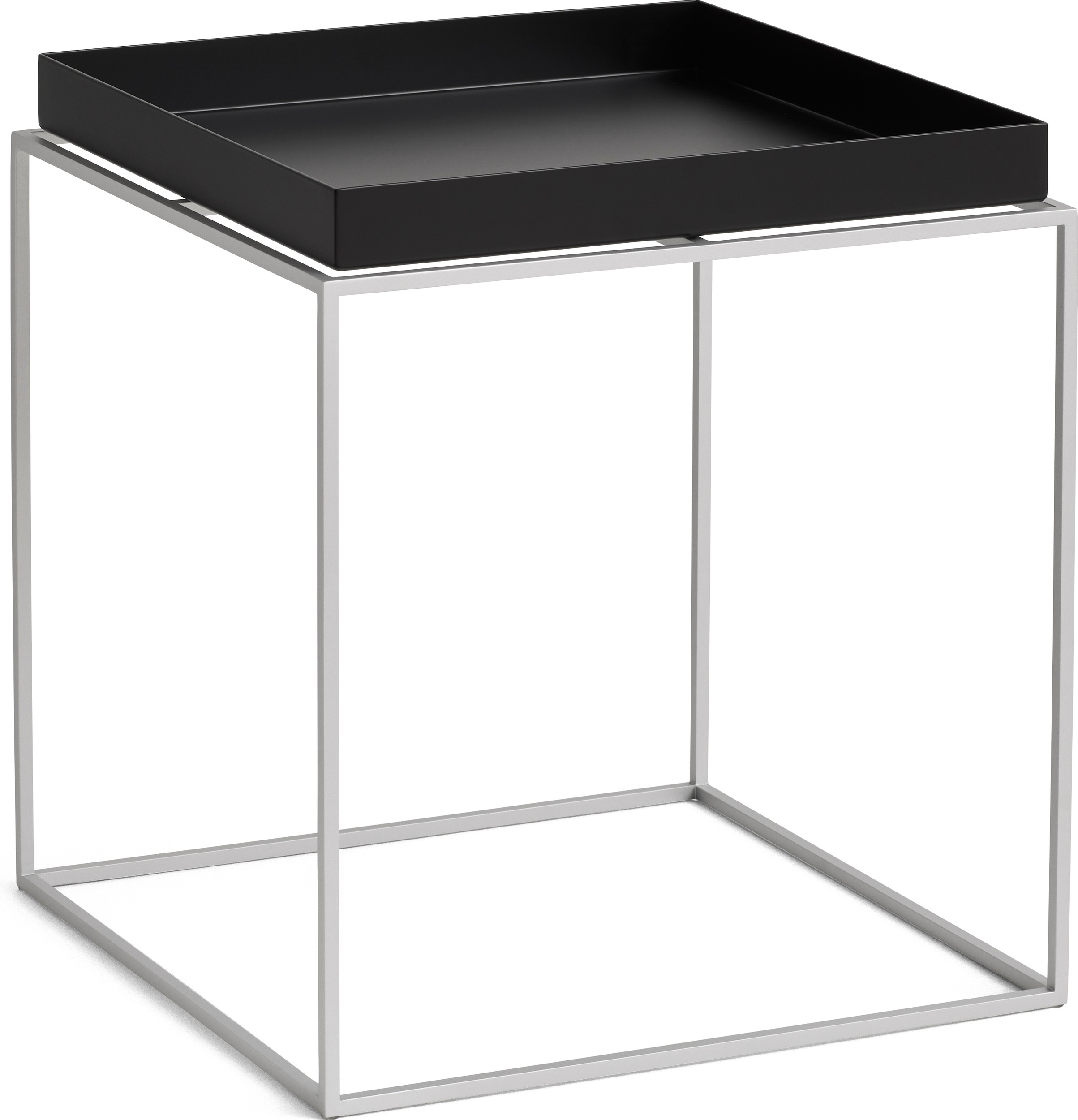 Tray Couchtisch 40 x 40 x 44 cm, schwarz, mit Stahlgestell