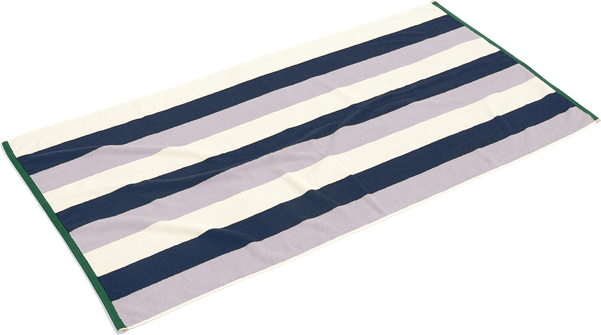 Trio Drap de Bain 90 x 170 cm, bleu, beige et violet