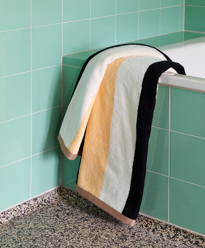 Trio Kopalniška brisača, 90 x 170 cm, modro-bež-vijolična