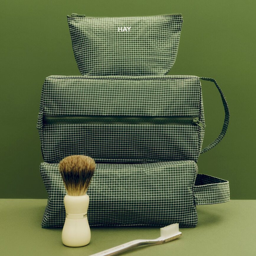 Trousse de toilette Grid Wash S, bleu marine