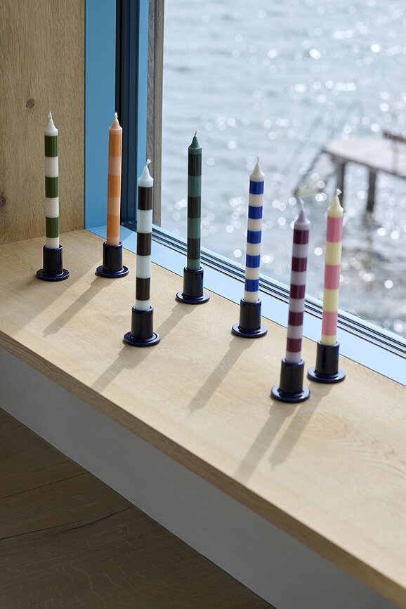 Tube S Bougeoir pour bougie classique, taille S, bleu marine