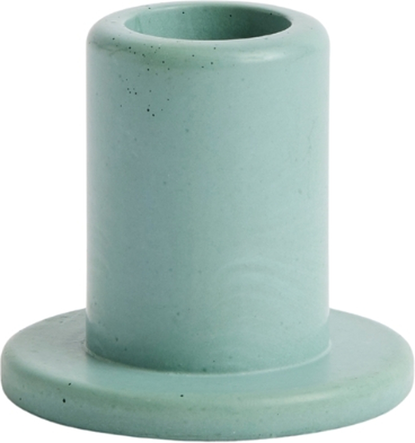 Tube S Candle Holder, concrete, pastel green