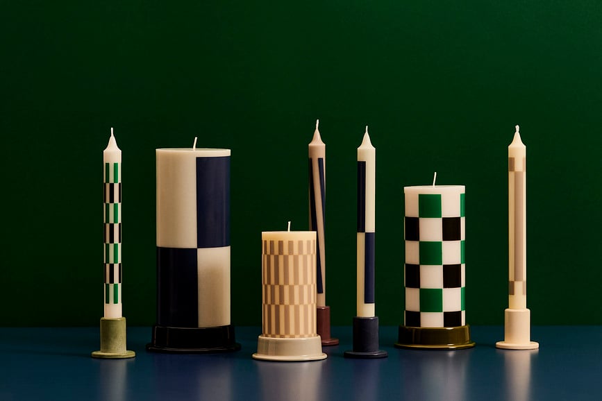 Tube Svijećnjak S za klasičnu svijeću betonski pastelno žuti